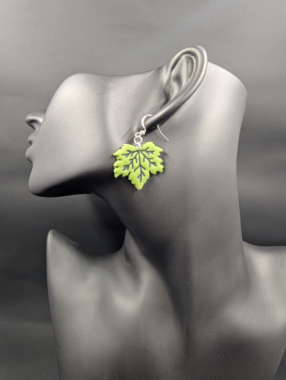 Green Leaf Dangle Earrings